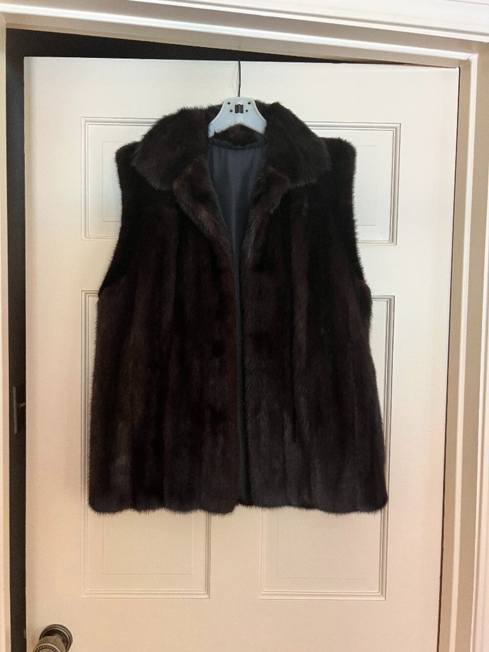 Vintage Genuine Dark Brown Mink Fur Vest Long 32" Classic